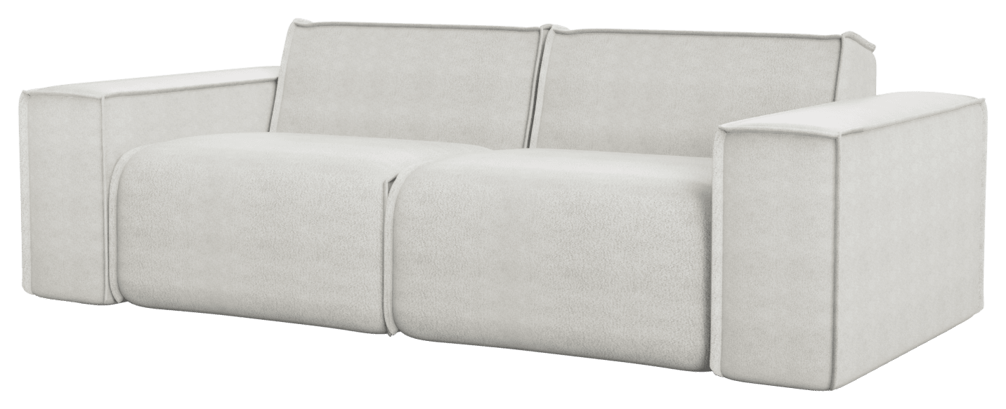 Off-white YUTO sofa by My Store, 3-seater with plush fabric and contemporary design, shown in a cozy living room setting.