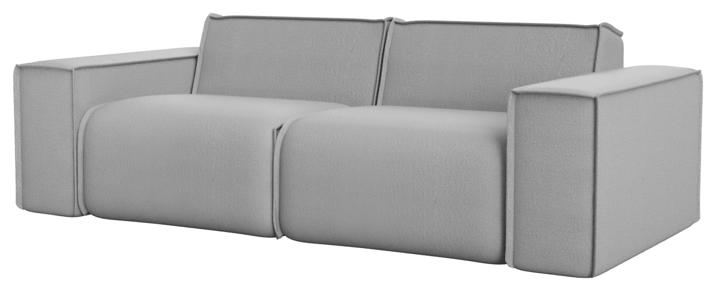 YUTO 3-seater sofa in Capucine Silver fabric with sleek modern design and plush cushions for stylish comfort.