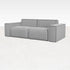 YUTO sofa in Capucine Silver with three seats, modern design, upholstered fabric, and sleek metal legs.