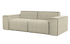 Three-seater YUTO Sofa by My Store in Phoebe Beige with plush fabric and modern design, shown in a cozy living room setting.