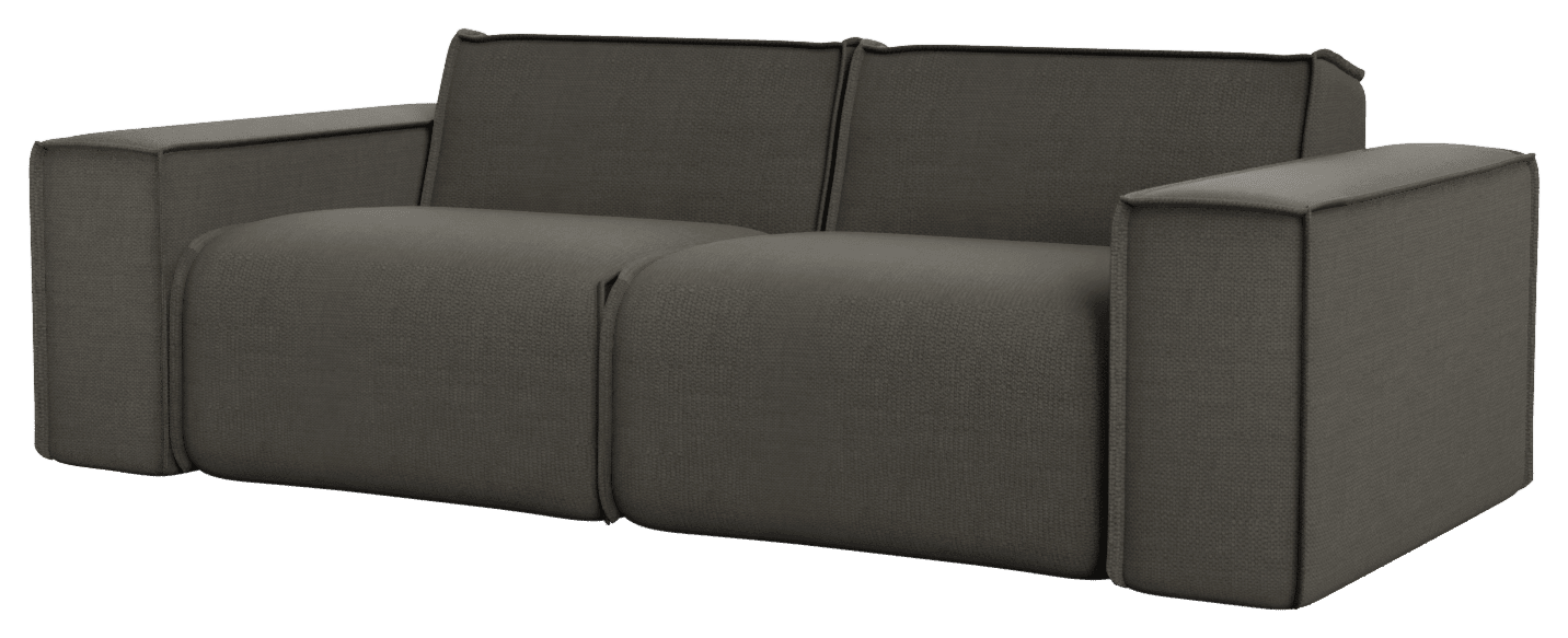 Dark grey YUTO sofa by My Store featuring a modern 3-seater design with plush cushions and sleek fabric upholstery.
