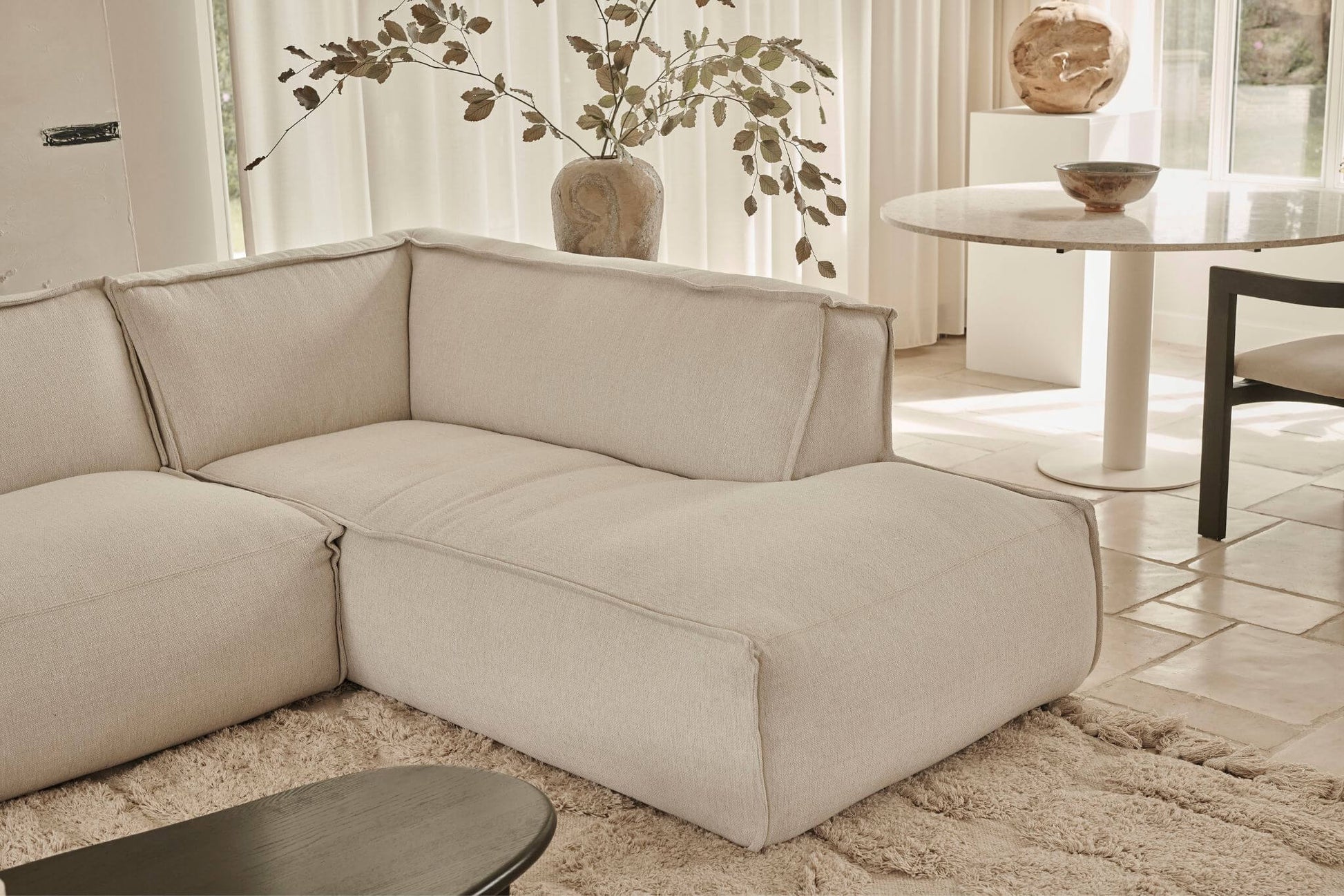 Dark grey YUTO sofa by My Store, three-seater with plush cushions and modern design, ideal for living room seating.