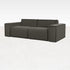 Dark grey YUTO sofa by My Store, three-seater with plush fabric and modern design, shown in a stylish living room setting.