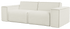 YUTO sofa by My Store, three-seater Phoebe off-white fabric sofa with cushioned back and armrests, modern living room style