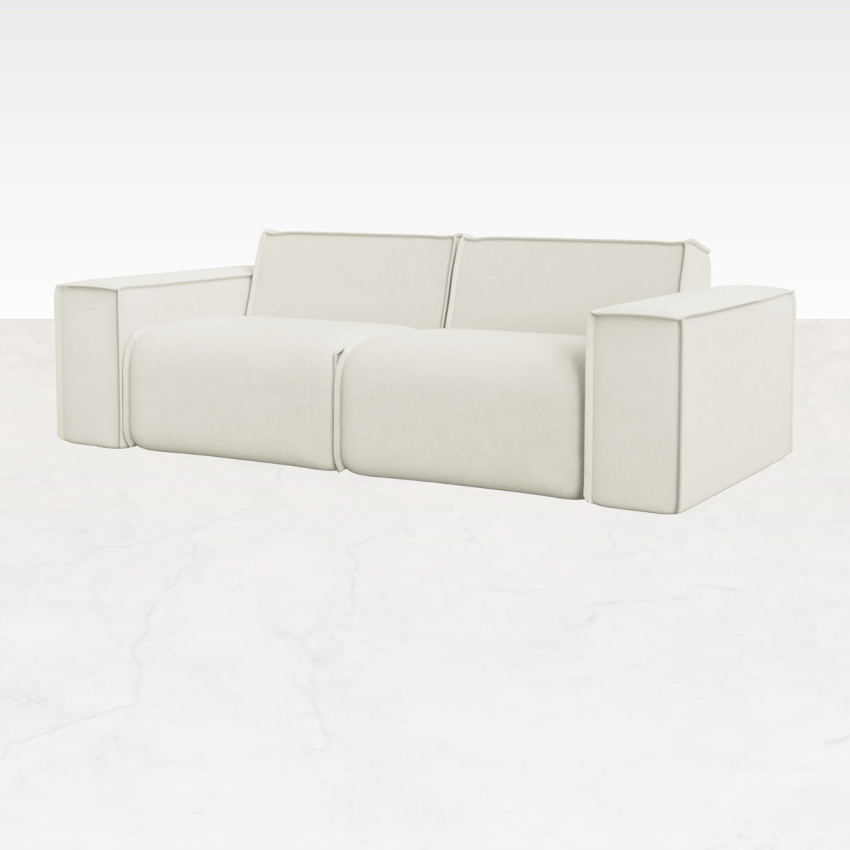 Off-white YUTO Sofa by My Store, 3-seater sofa with plush cushions and modern design, shown in a stylish living room setting.