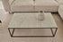 Square marble coffee table in Bianco Carrara white with matte grey tint, 48x38 cm, modern design.