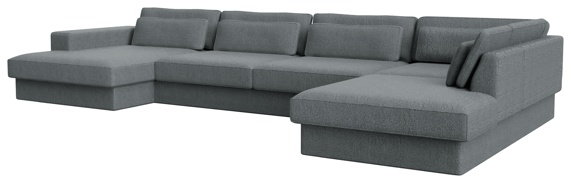 MINATO Ocean grey sofa with left divan and right longchair, stylish 5-seater by My Store, showcasing plush upholstery and contemporary design.