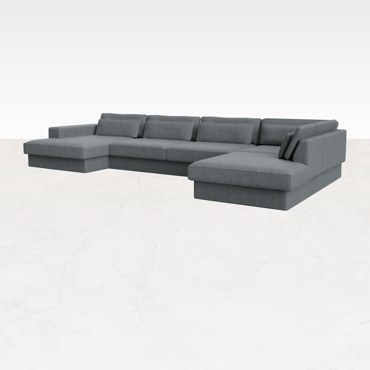 My Store Minato sofa in Capucine Ocean grey, 5-seater with left divan and right longchair, showcasing modern living room furniture.