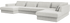 Off-white MINATO sofa by My Store featuring a left-divan and right-longchair design in a spacious 5-seater living room setting.