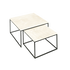 Square marble coffee table set in travertine with dimensions 60cm x 80cm, 37cm x 42cm, by My Store.