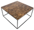 Square Marble Coffee Table in dark Emperador brown with glossy finish, featuring a modern design and sturdy construction.