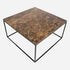 Dark Emperador brown square marble coffee table with glossy finish, 60x60 cm, from My Store.