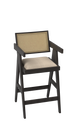 Off-white upholstered Pierre barstool with dark brown legs, 65cm height, modern design for stylish seating.