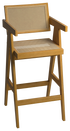 Brown rattan seat barstool with Pierre design, 65-88 cm height, featuring a sturdy frame and stylish natural finish.
