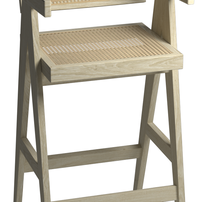 Natural rattan seat barstool named Pierre with a sleek design, height 65-88 cm, featuring a stylish and durable construction.