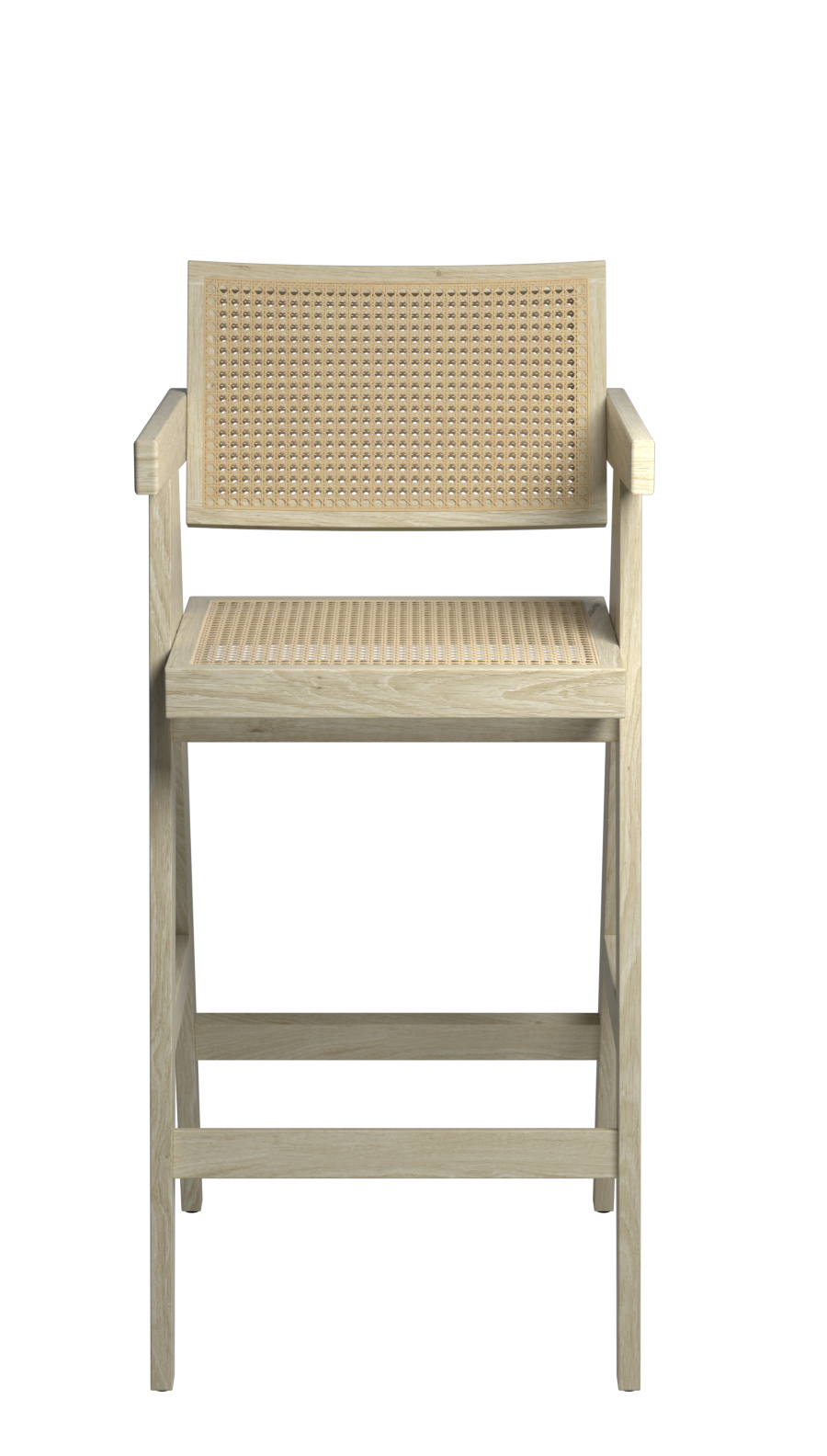 Natural rattan seat barstool Pierre by My Store with a sturdy frame, measuring 65-88 cm in height, stylish and comfortable.