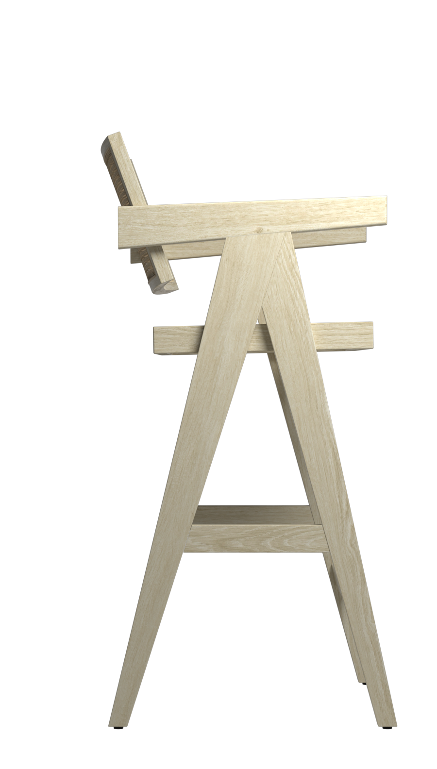Natural rattan seat barstool Pierre by My Store, 65-88 cm height, modern design with woven rattan upholstery and sturdy frame.