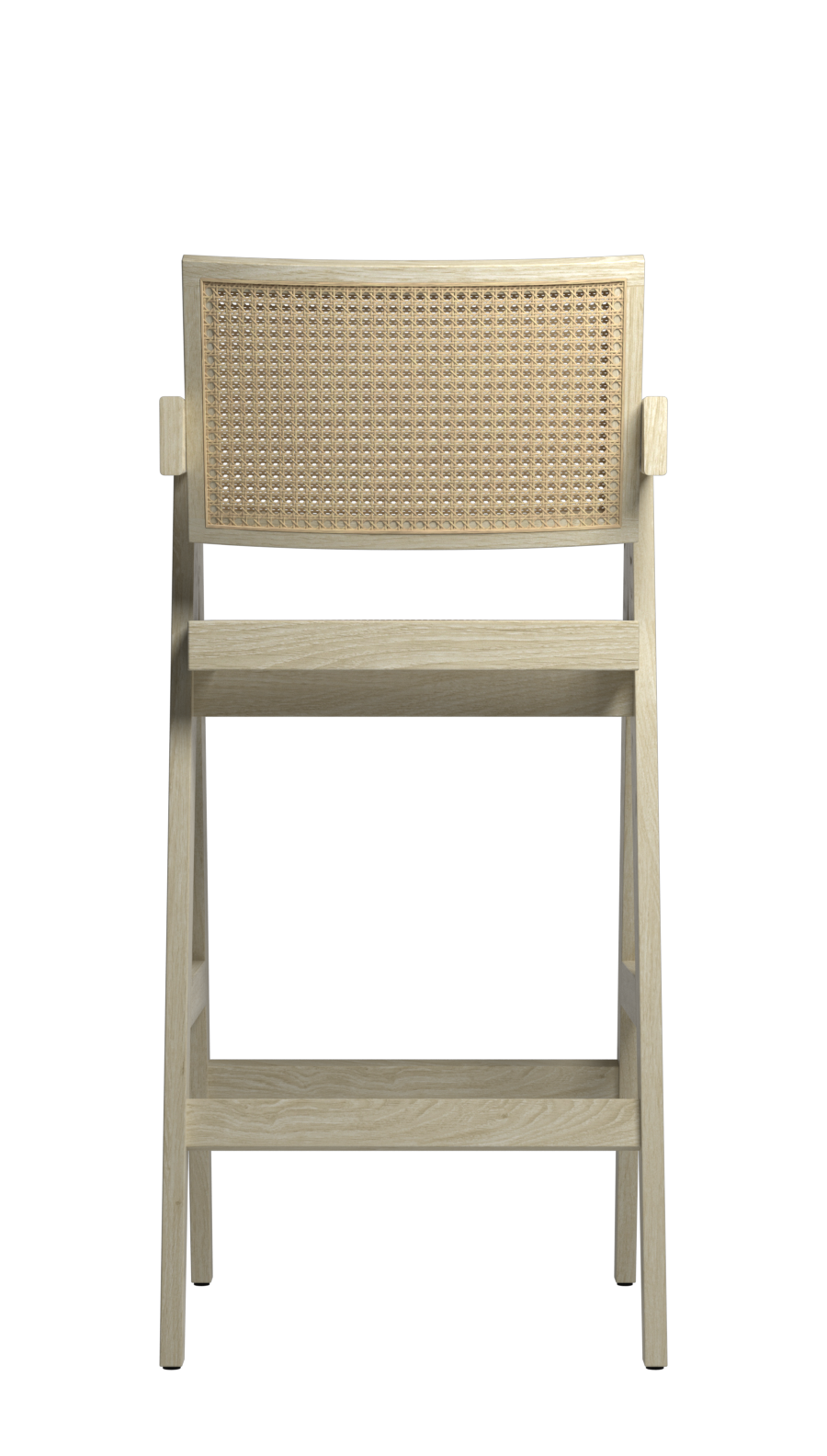 Natural rattan seat barstool named Pierre with a modern design, 65-88 cm height, featuring a stylish, woven rattan seat.