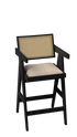Upholstered off-white Pierre barstool with black legs, 65-88 cm height, modern design, suitable for kitchen or bar area.