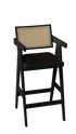 Black upholstered seat barstool from Pierre collection, featuring a modern design and sturdy frame, ideal for kitchen or bar areas.