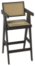 Dark brown rattan seat barstool named Pierre with a 65 cm height, featuring a stylish and sturdy design for contemporary seating.