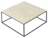 Square Crema Marfil marble coffee table with matte finish and light stain details, 80x80 cm, by My Store.