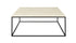 Square marble coffee table in Crema Marfil beige with matte finish, featuring light natural stone stains, by My Store.