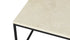 Square marble coffee table in Crema Marfil beige with matte finish, featuring light natural stains, by My Store.