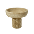 Decorative ARTIFAKT collection bowl made of travertine stone, featuring a smooth, natural finish with elegant rounded edges.