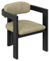 Black upholstered dining chair from TRIBUTE collection by My Store, featuring a comfortable, stylish seat and sleek design.