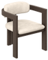 Dark brown upholstered dining chair with off-white seat, modern design from the TRIBUTE collection.