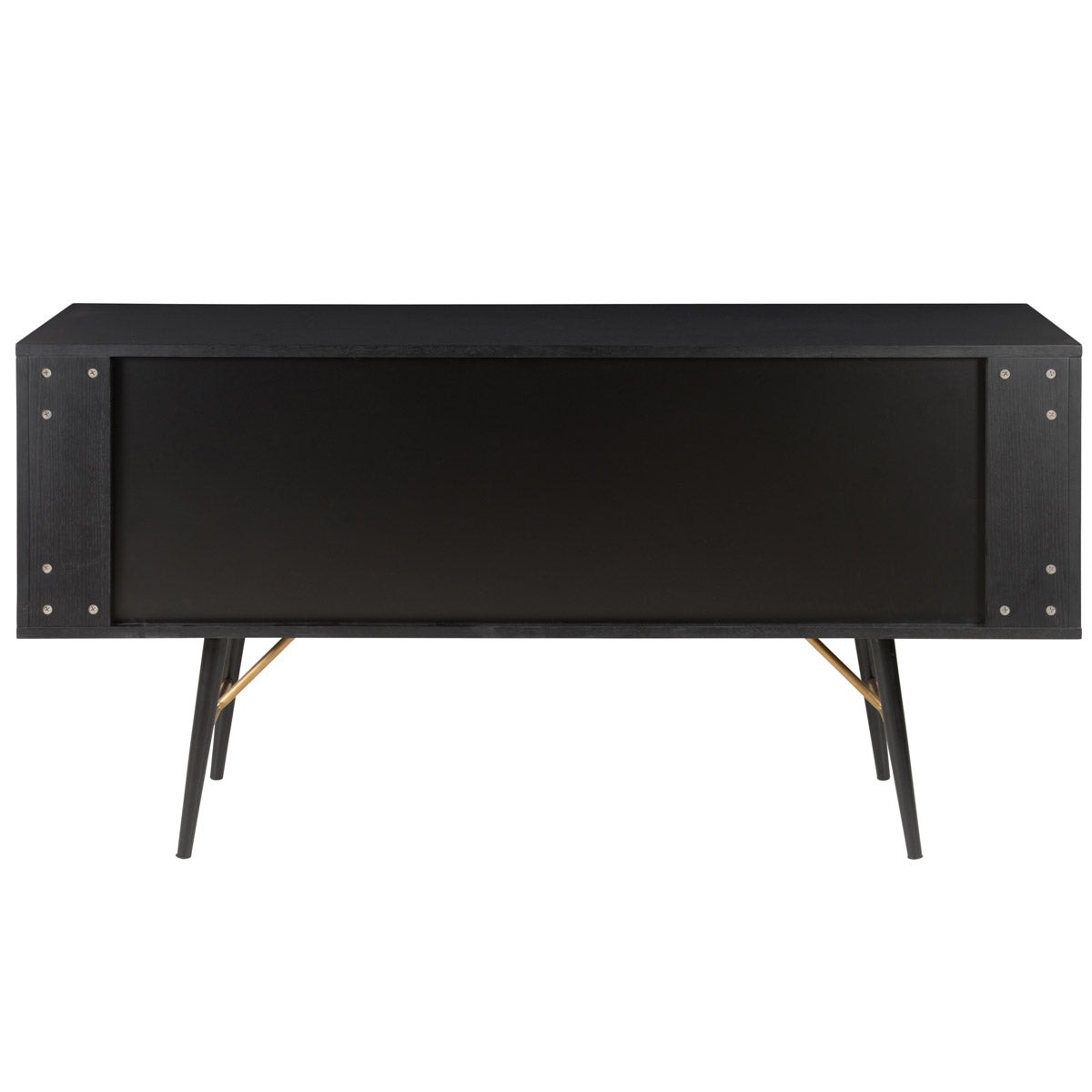 Black oak KINO sideboard with sleek modern design, featuring multiple storage compartments and a minimalist style.