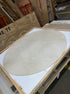 KIYO round dining table with Crema Marfil beige marble top, 140 cm diameter, by My Store.