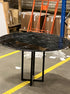 KIYO round dining table by My Store with black Nero Marquina marble top, 120 cm diameter, stylish modern design.