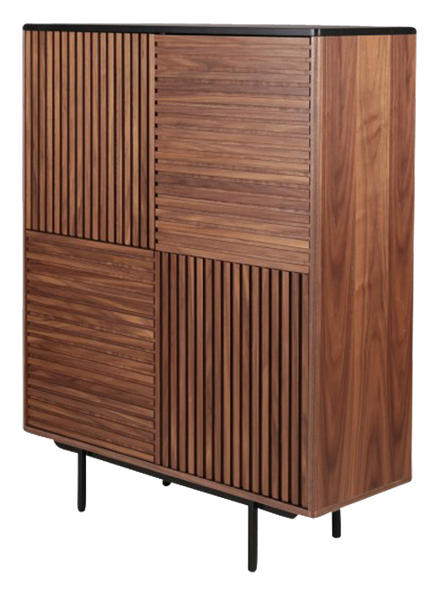 Brown walnut KOMO cabinet from My Store with sleek wood finish and modern design, perfect for stylish storage.