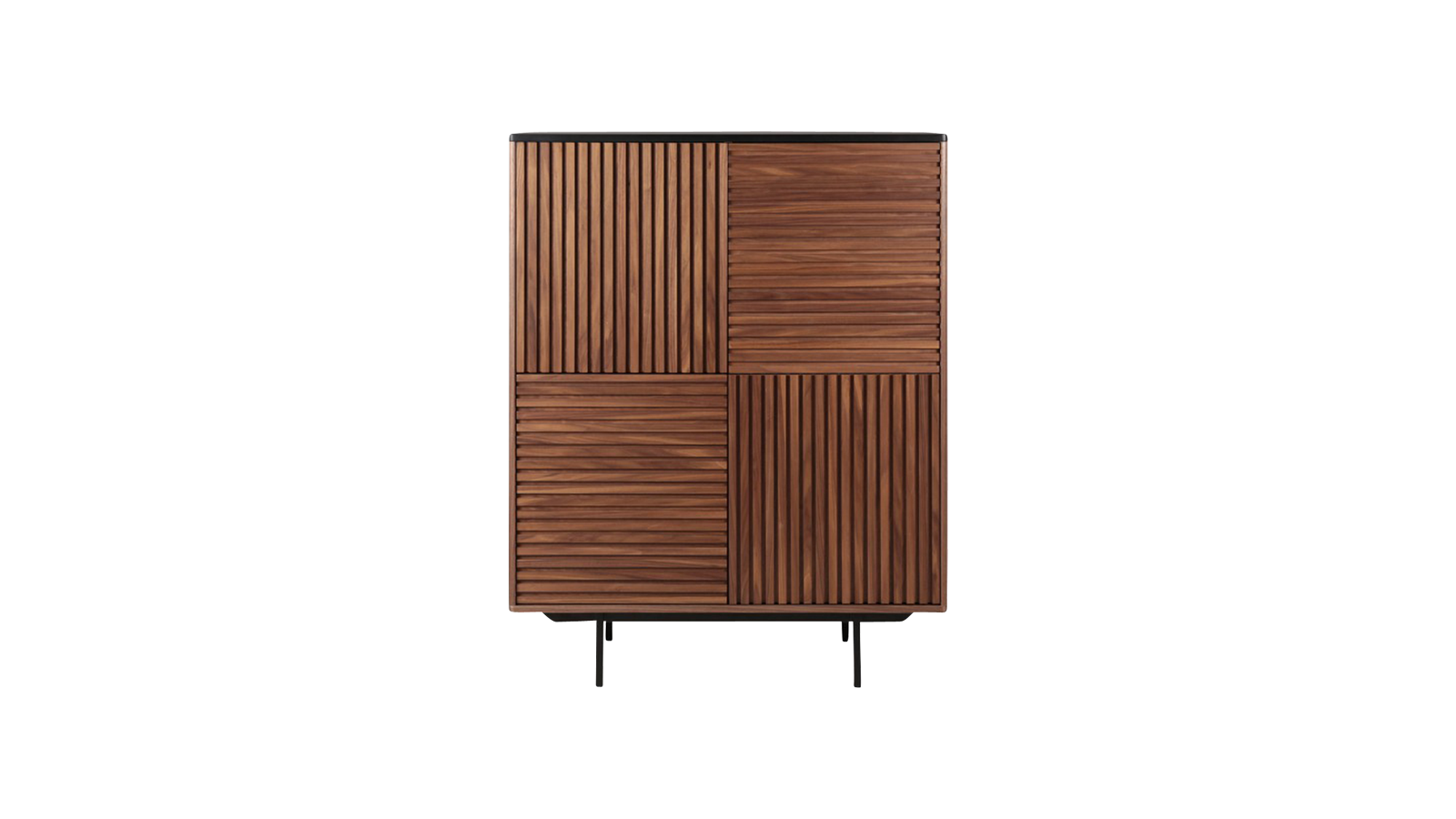 Brown walnut KOMO Cabinet by My Store with sleek modern design and wood grain finish.