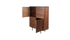 Brown walnut KOMO cabinet with sleek design and wood grain texture, ideal for modern living room or office storage.