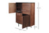 Brown walnut KOMO Cabinet with sleek design and modern handles, showcasing its stylish storage solution for living spaces.