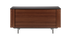 Brown walnut KOMO sideboard by My Store with sleek design and storage drawers, showcasing modern furniture craftsmanship.