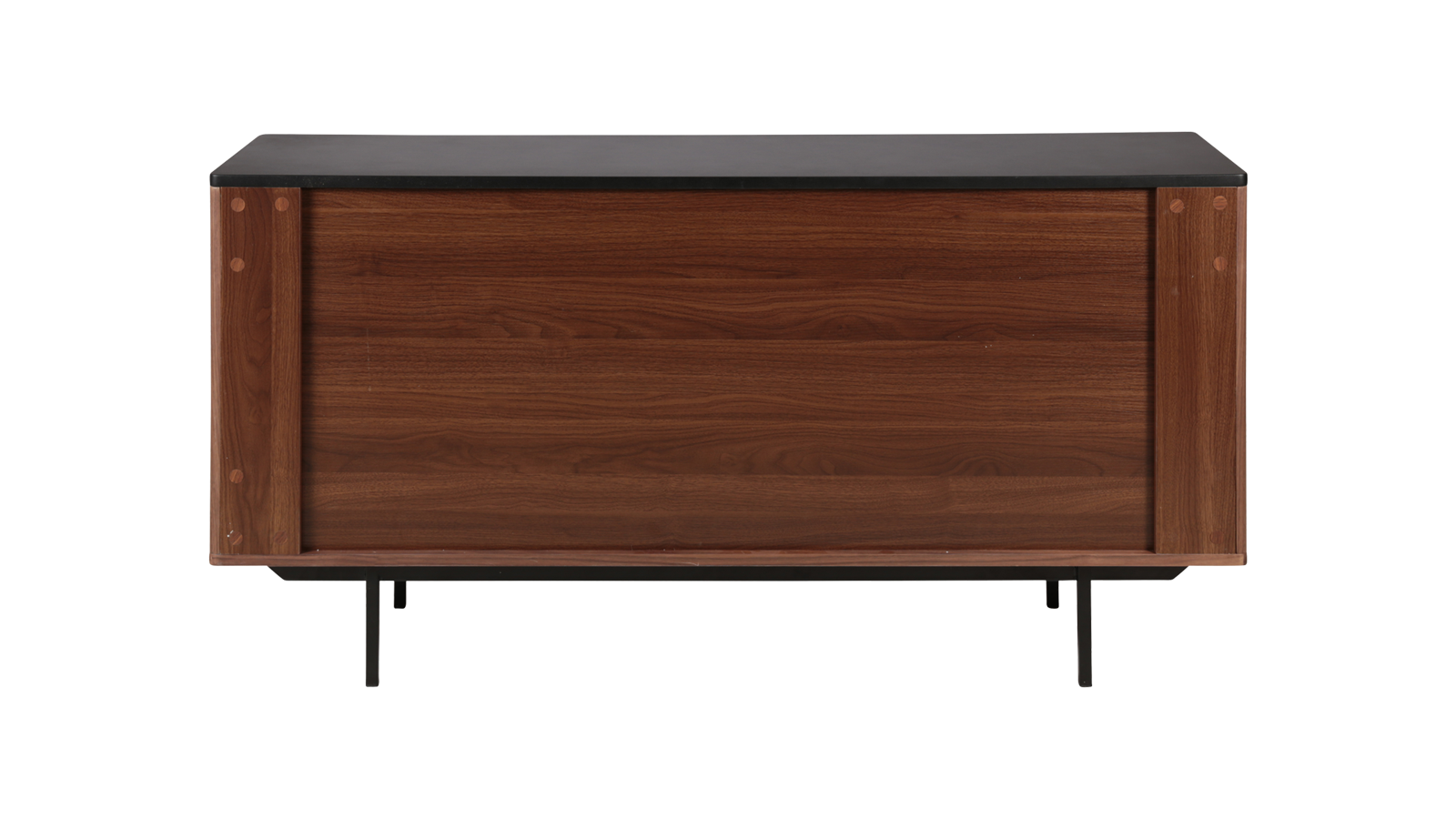Brown walnut KOMO sideboard by My Store with sleek design and storage drawers, showcasing modern furniture craftsmanship.