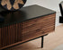 Brown walnut KOMO TV cabinet by My Store, featuring sleek design with storage compartments and modern style.