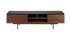 Brown walnut KOMO TV cabinet with sleek design and storage compartments, perfect for modern living rooms.