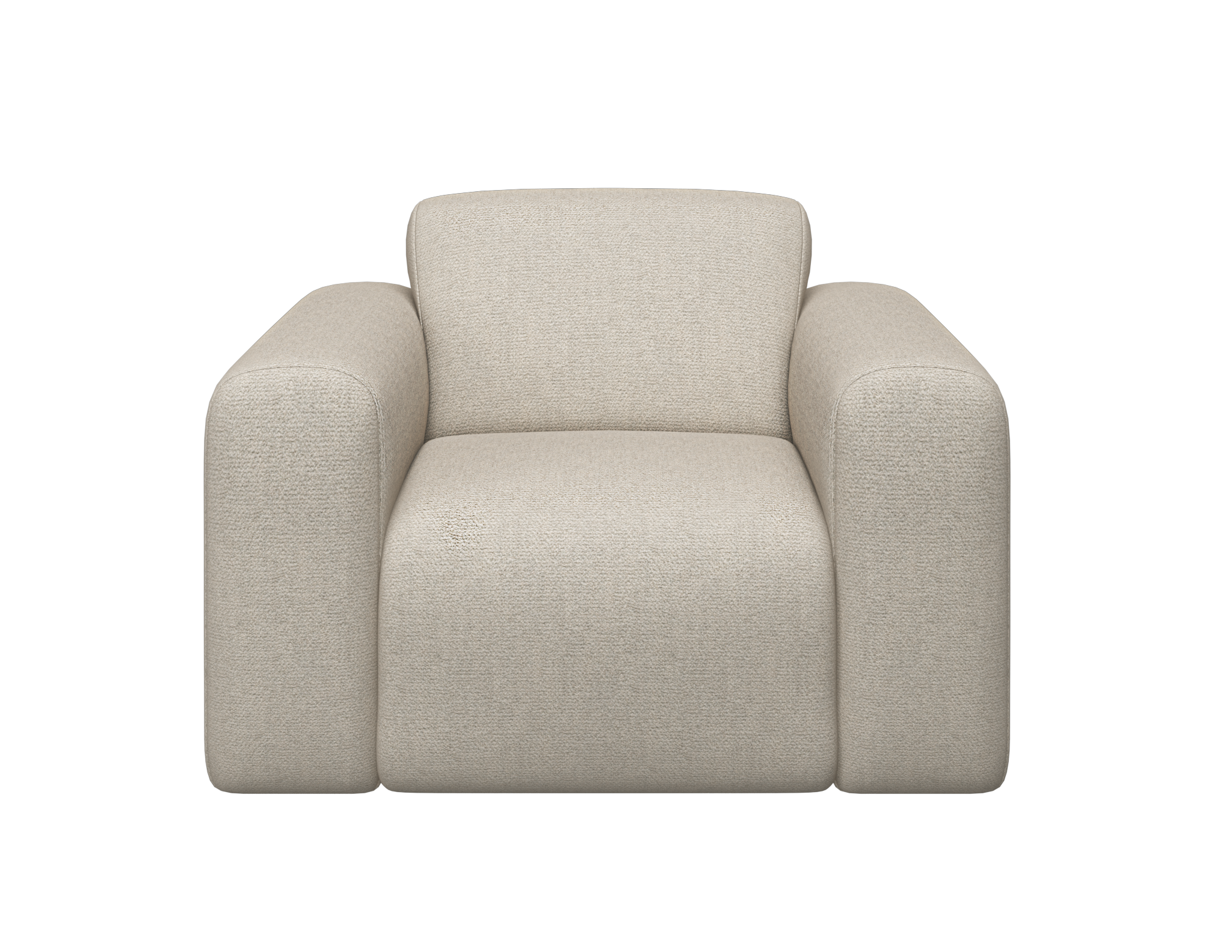 Nollie Monza 00 Ivory armchair with plush fabric and modern design, featuring a comfortable cushioned seat and stylish armrests.