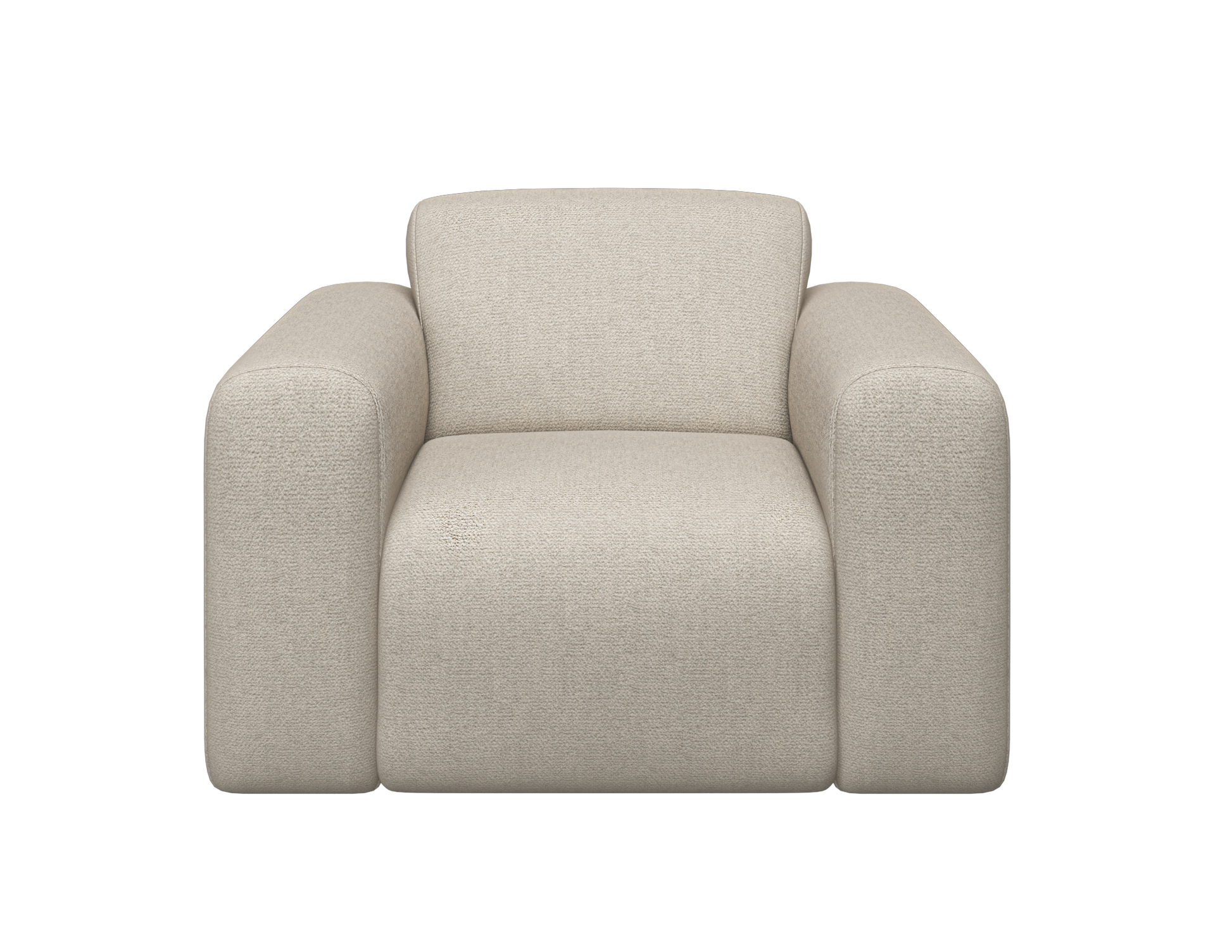Nollie Monza 00 Ivory armchair with plush fabric and modern design, featuring a comfortable cushioned seat and stylish armrests.