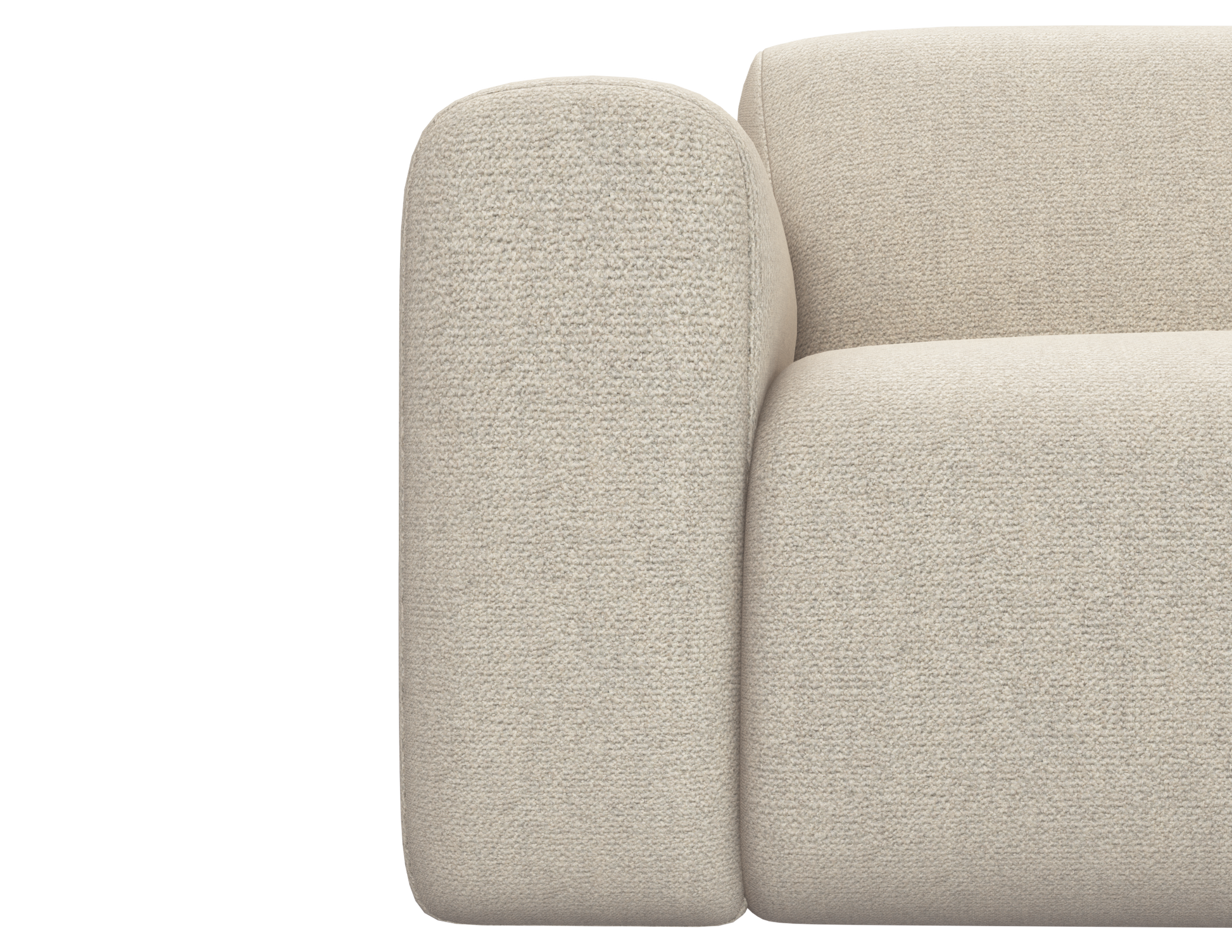 Nollie Monza 00 Ivory armchair with plush fabric upholstery and modern design, featuring a comfortable cushioned seat and wooden legs.