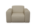 Beige Nollie Monza 06 armchair with plush fabric and modern design, featuring a comfortable cushioned seat and sleek wooden legs.