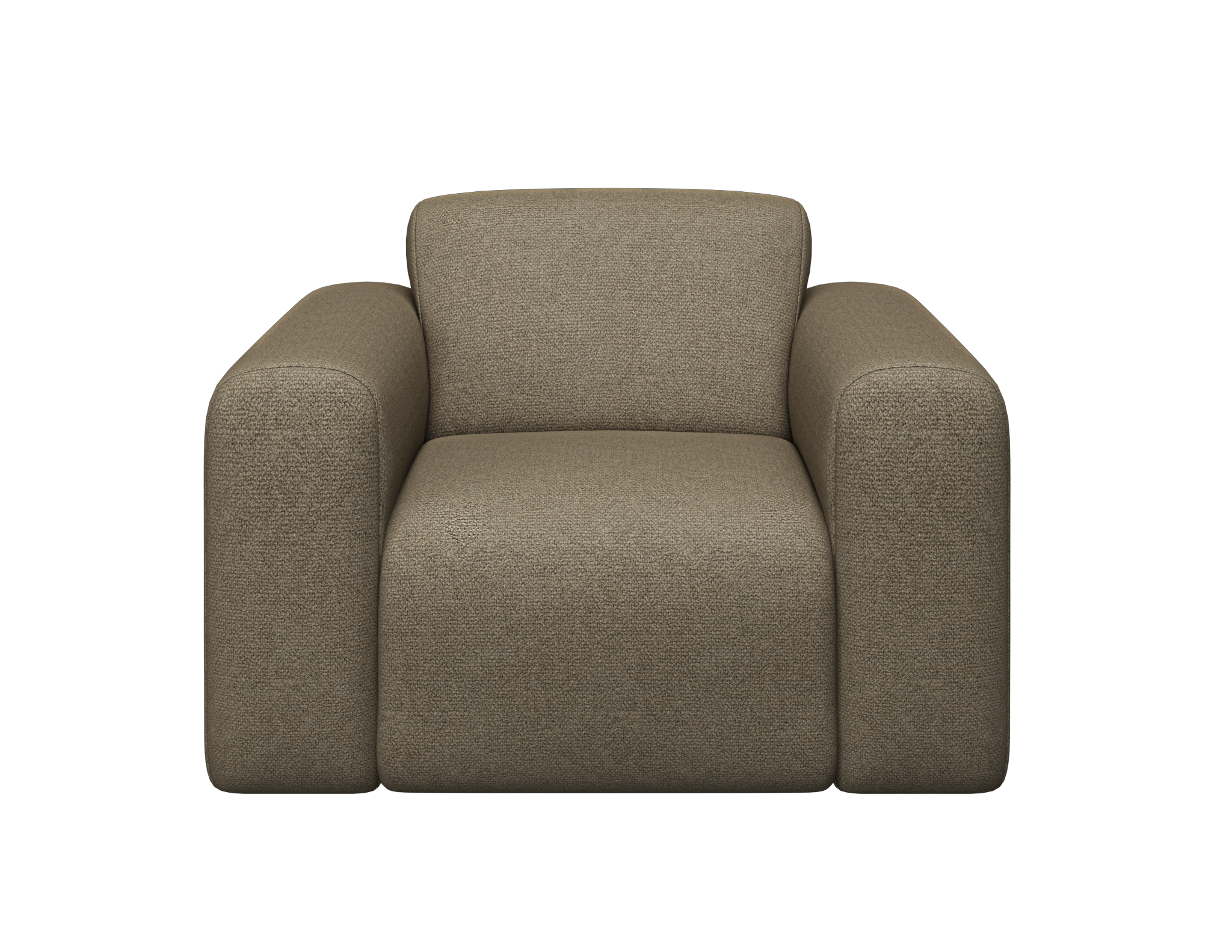 Nollie Monza 07 Earth armchair with plush fabric and modern design, showcasing a comfortable seating option in a stylish setting.