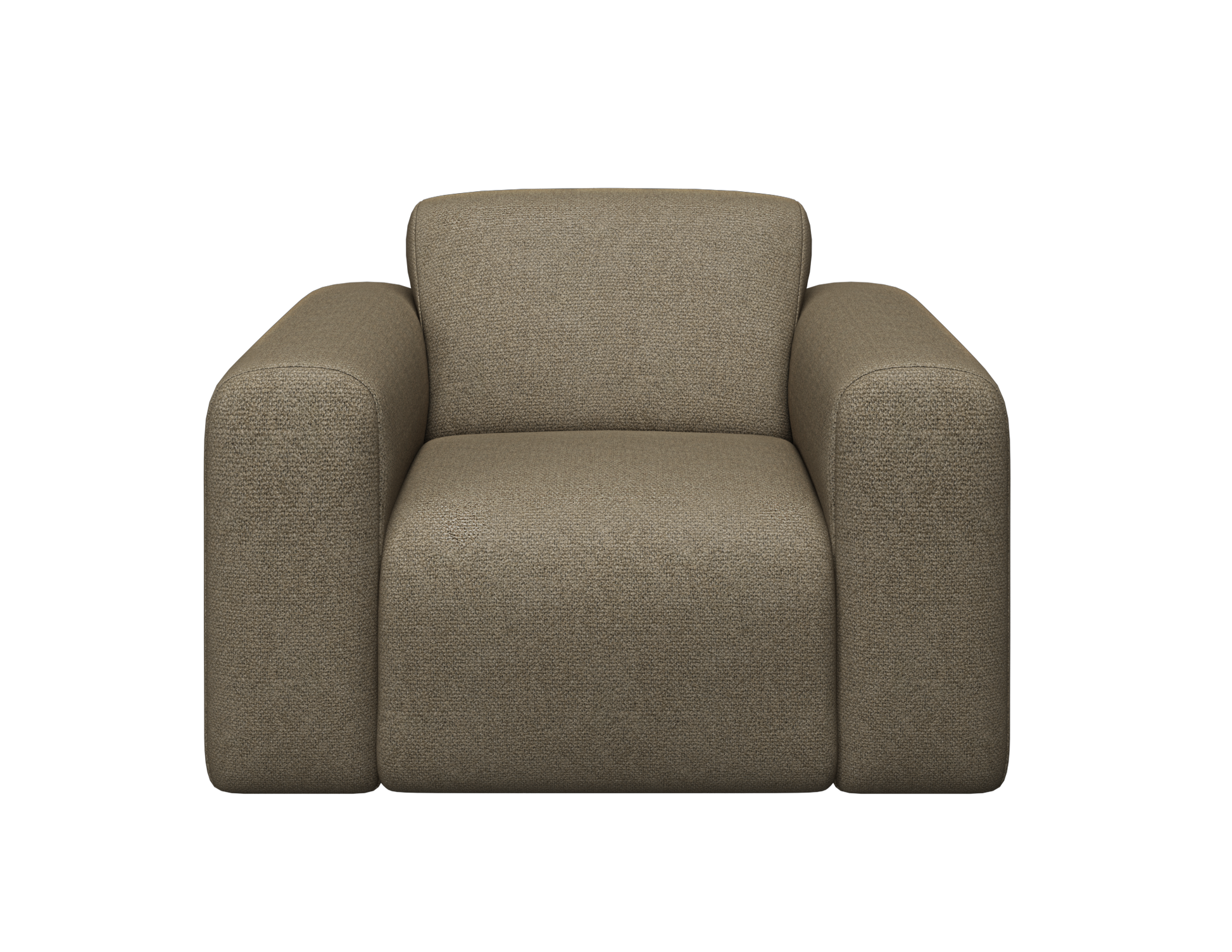 Nollie Monza 07 Earth armchair with plush fabric and modern design, showcasing a comfortable seating option in a stylish setting.