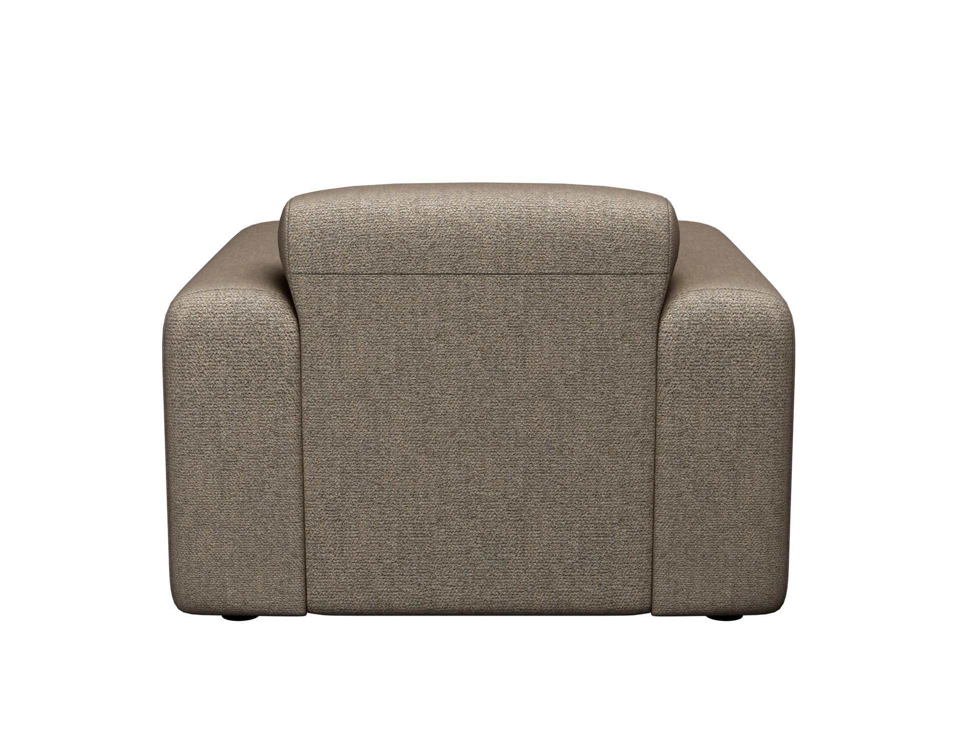 Nollie Monza 07 Earth armchair with plush fabric upholstery and modern design, showcasing its comfortable and stylish appearance.