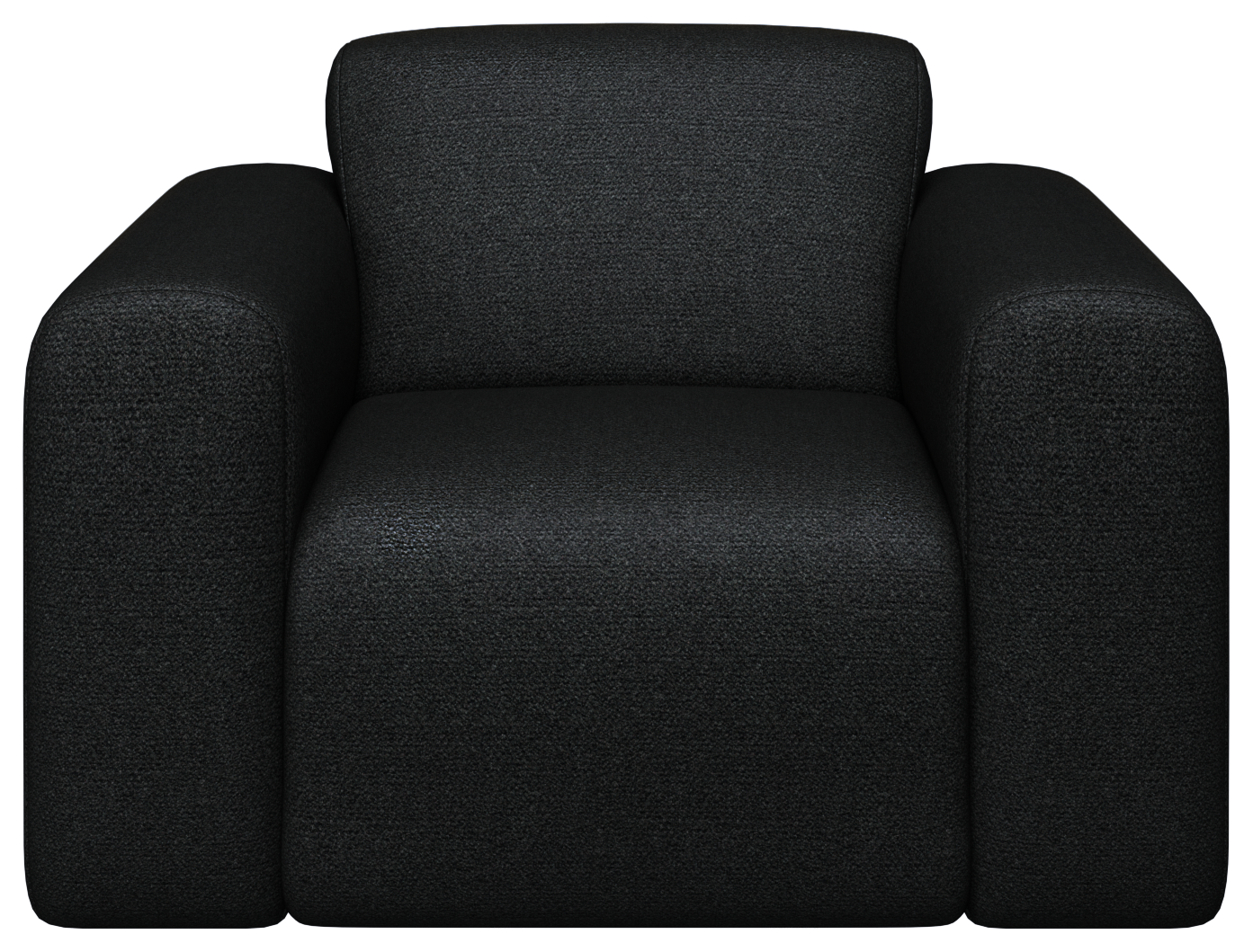 Black Nollie armchair with sleek Monza 88 design, featuring modern style and comfortable upholstery.